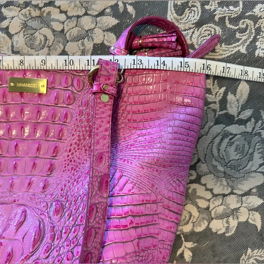 Brahmin Pink Crocodile Embossed Tote Bag - Picture 4 of 4